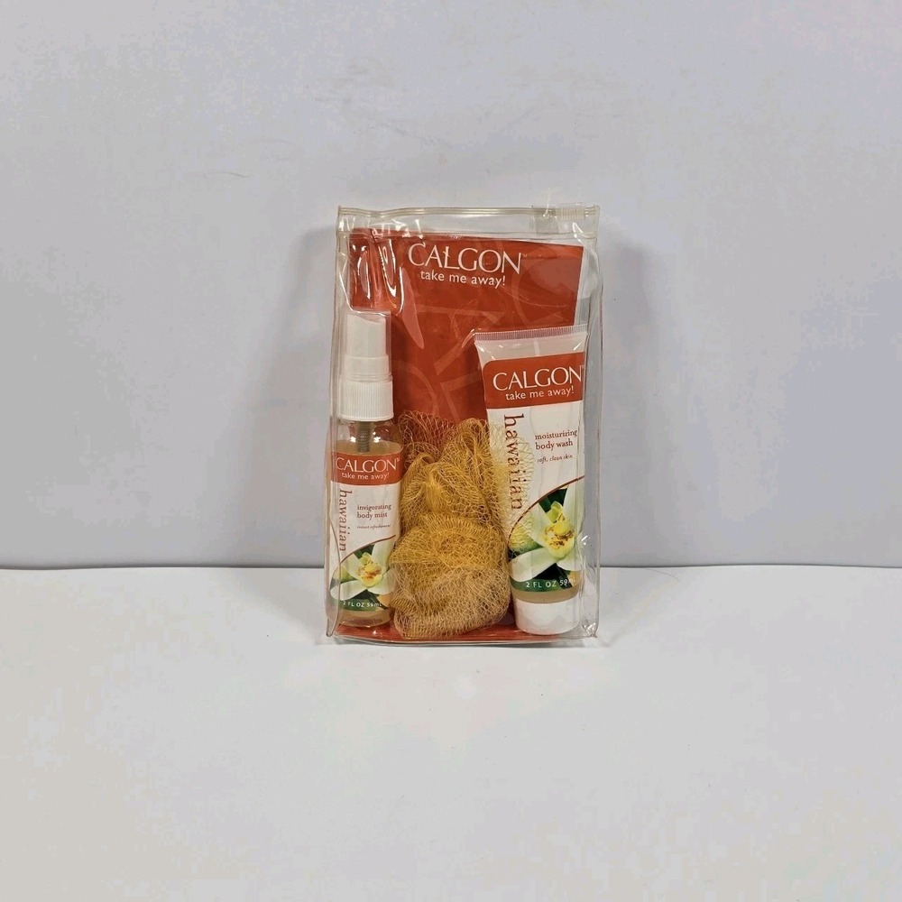 Rare Calgon Take Me Away HAWAIIAN, Pouf, Body, Wash Gift Set - Picture 2 of 4